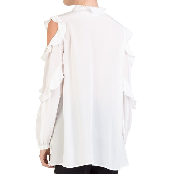 The Kooples Cold Shoulder Ruffled Georgette Blouse - Picture 5 of 5